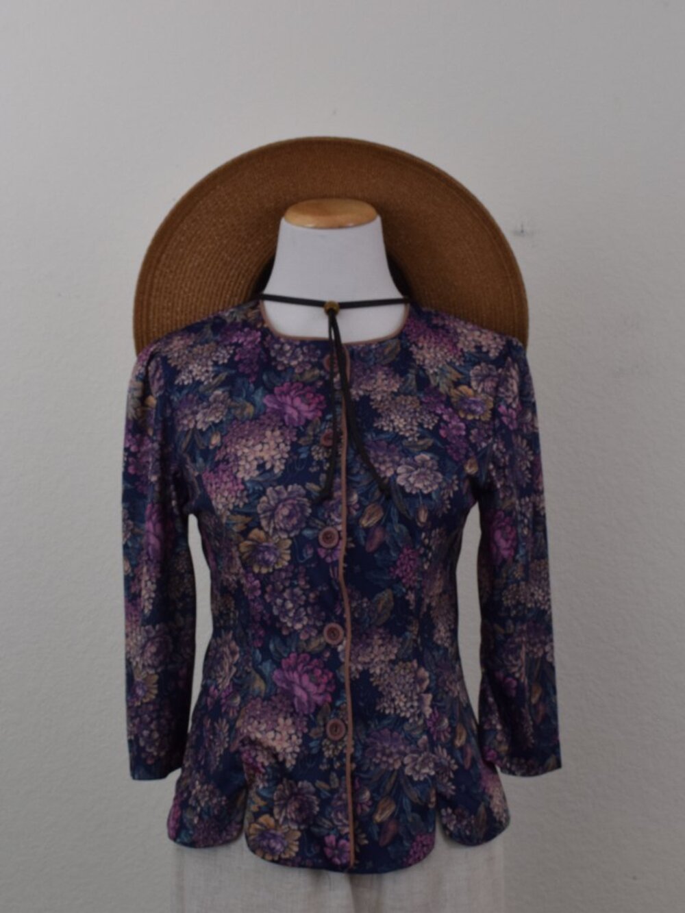 Vintage 80s Polyester Button-up Blouse size 6P‎ by Whirlaway